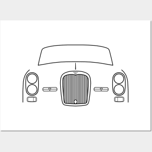 Alvis TE21 1960s classic British sports saloon car black outline graphic Posters and Art